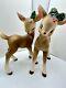 Vtg Josef Originals Porcelain Christmas Deer Fawn Kiss Holly Japan No Stickers