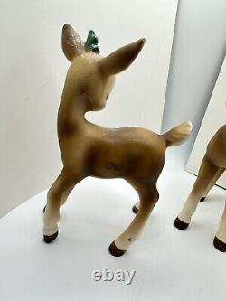 VTG Josef Originals Porcelain Christmas Deer Fawn kiss Holly Japan No Stickers