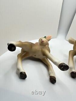 VTG Josef Originals Porcelain Christmas Deer Fawn kiss Holly Japan No Stickers