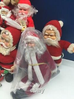 VTG LOT 15 Xmas Santa Claus Dolls Richs Coca Cola Rubber Face Christmas Used