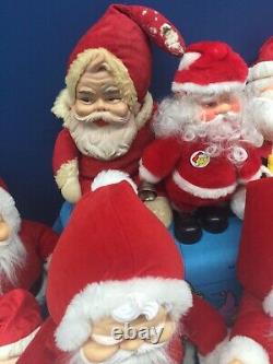 VTG LOT 15 Xmas Santa Claus Dolls Richs Coca Cola Rubber Face Christmas Used