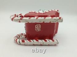 VTG Lefton 1956 Christmas Girl Candy Cane Sleigh Reindeer Ceramic Figurines IOB