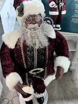 VTG Life Size 50 Singing Dancing Christmas Santa Claus Motion AA Black With Video