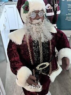 VTG Life Size 50 Singing Dancing Christmas Santa Claus Motion AA Black With Video