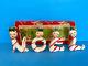 Vtg Noel Pixie Christmas Candle Holders Letters Figurines Japan Candy Cane Box