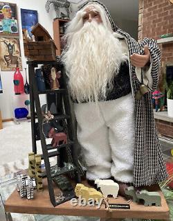 VTG OLD HUGE 32 SANTA WITH NOAH'S ARK UNIQUE HANDCRAFTED GREAT DETAILS 18 Lbs