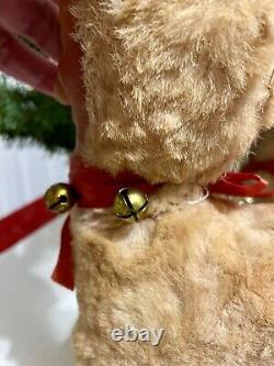 VTG ROKO Rubber Face Rudolph The Reindeer Original Bow & Bells 1950's