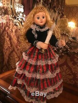 VTG. Rare TELCO MOTIONETTE Animated Christmas Victorian Plaid Girl Lady 24 VIDEO
