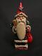 Vaillancourt Father Christmas Folk Art Santa #543 Green Coat On Chimney