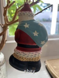 Vaillancourt Folk Art Glass Santa With Presents 7 Vfa 1999
