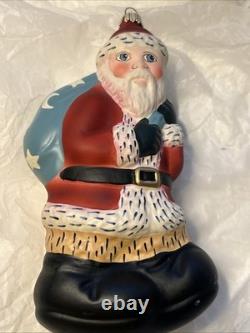 Vaillancourt Folk Art Glass Santa With Presents 7 Vfa 1999
