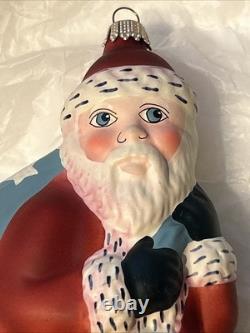 Vaillancourt Folk Art Glass Santa With Presents 7 Vfa 1999