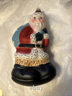 Vaillancourt Folk Art Glass Santa With Presents 7 Vfa 1999