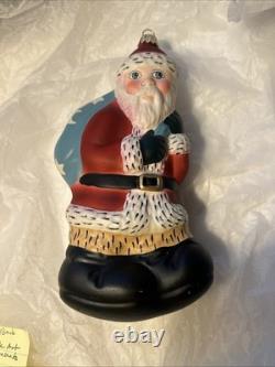 Vaillancourt Folk Art Glass Santa With Presents 7 Vfa 1999