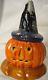 Vaillancourt Folk Art Jack O Lantern With Witch Hat