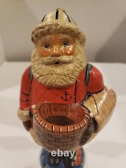 Vaillancourt Folk Art Nantucket Limited Edition Mariner Santa #13 2014 Chalkware