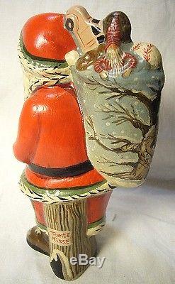 Vaillancourt Folk Art Santa with Tree Back signed Judi