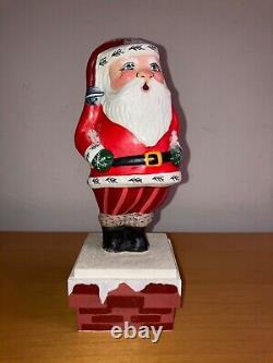 Vaillancourt Santa Claus In Chimney Folk Art German 2004 Christmas Figurine