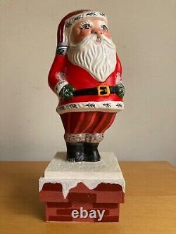 Vaillancourt Santa Claus In Chimney Folk Art German 2004 Christmas Figurine