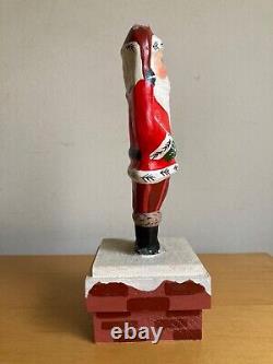 Vaillancourt Santa Claus In Chimney Folk Art German 2004 Christmas Figurine