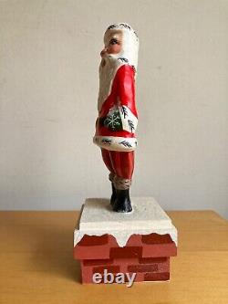 Vaillancourt Santa Claus In Chimney Folk Art German 2004 Christmas Figurine
