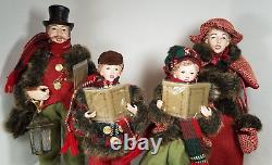 Valerie Parr Hill Dickens Carolers Victorian Christmas Family of 4 Set