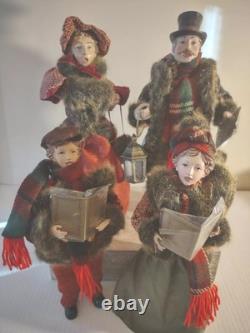 Valerie Parr Hill Dickens-Style Victorian Christmas Caroler Family Set of 4