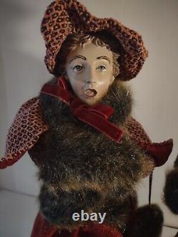 Valerie Parr Hill Dickens-Style Victorian Christmas Caroler Family Set of 4