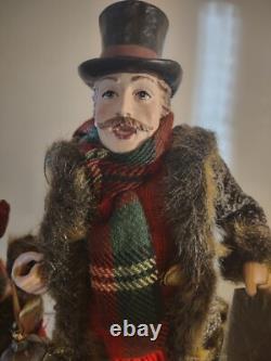 Valerie Parr Hill Dickens-Style Victorian Christmas Caroler Family Set of 4