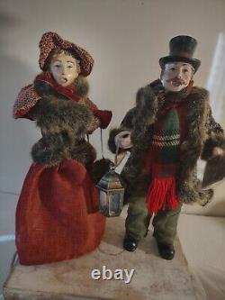 Valerie Parr Hill Dickens-Style Victorian Christmas Caroler Family Set of 4