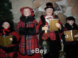 Victorian 4 Piece Deluxe Caroler Set Musical / Lighted Lantern Christmas Rare Q1