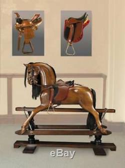 Victorian Handmade Real Solid Wood 56 Rocking Horse