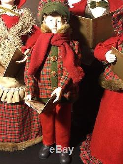 Victorian Large 29 Inch 4 Piece Deluxe Caroler Set Christmas Rare Props Display
