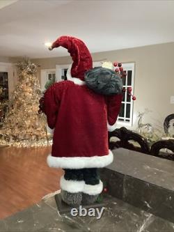 Victorian Santa Claus Large 32 Velvet cape figurine statue door greeter decor