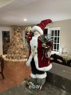 Victorian Santa Claus Large 32 Velvet cape figurine statue door greeter decor