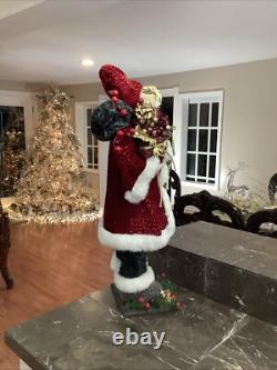 Victorian Santa Claus Large 32 Velvet cape figurine statue door greeter decor