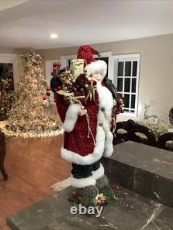 Victorian Santa Claus Large 32 Velvet cape figurine statue door greeter decor