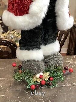 Victorian Santa Claus Large 32 Velvet cape figurine statue door greeter decor