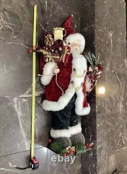 Victorian Santa Claus Large 32 Velvet cape figurine statue door greeter decor
