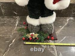 Victorian Santa Claus Large 32 Velvet cape figurine statue door greeter decor