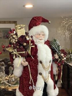 Victorian Santa Claus Velvet cape figurine statue door greeter decor LARGE 32