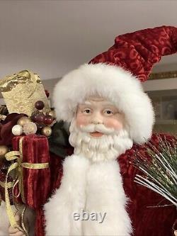 Victorian Santa Claus Velvet cape figurine statue door greeter decor LARGE 32