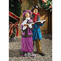 Victorian Style Festive Christmas Carolers Holiday Wishes Statue