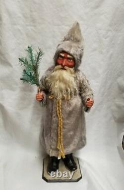 Vintage 1900's Saint Nicholas Santa with Mohair Coat Christmas Candy Container 23