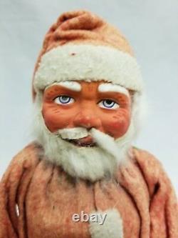 Vintage 1920's German Santa Woodcutter Paper Mache Candy Container 10.5