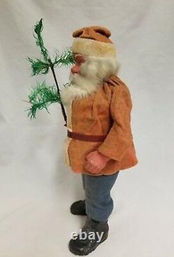 Vintage 1920's German Santa Woodcutter Paper Mache Candy Container 14