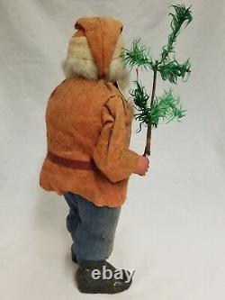 Vintage 1920's German Santa Woodcutter Paper Mache Candy Container 14