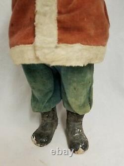Vintage 1920's Santa Woodcutter Paper Mache Candy Container 15