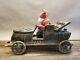 Vintage 1920's Santa With Flag In Wicker Car With Toys In Trunk 18