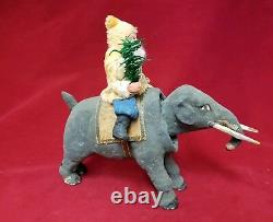 Vintage 1920s German Santa on Elephant Nodder H & T Christmas Saint Nickolas